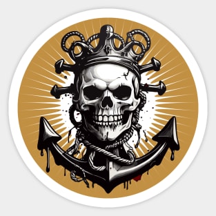 Pirate Skull and Anchor Sticker